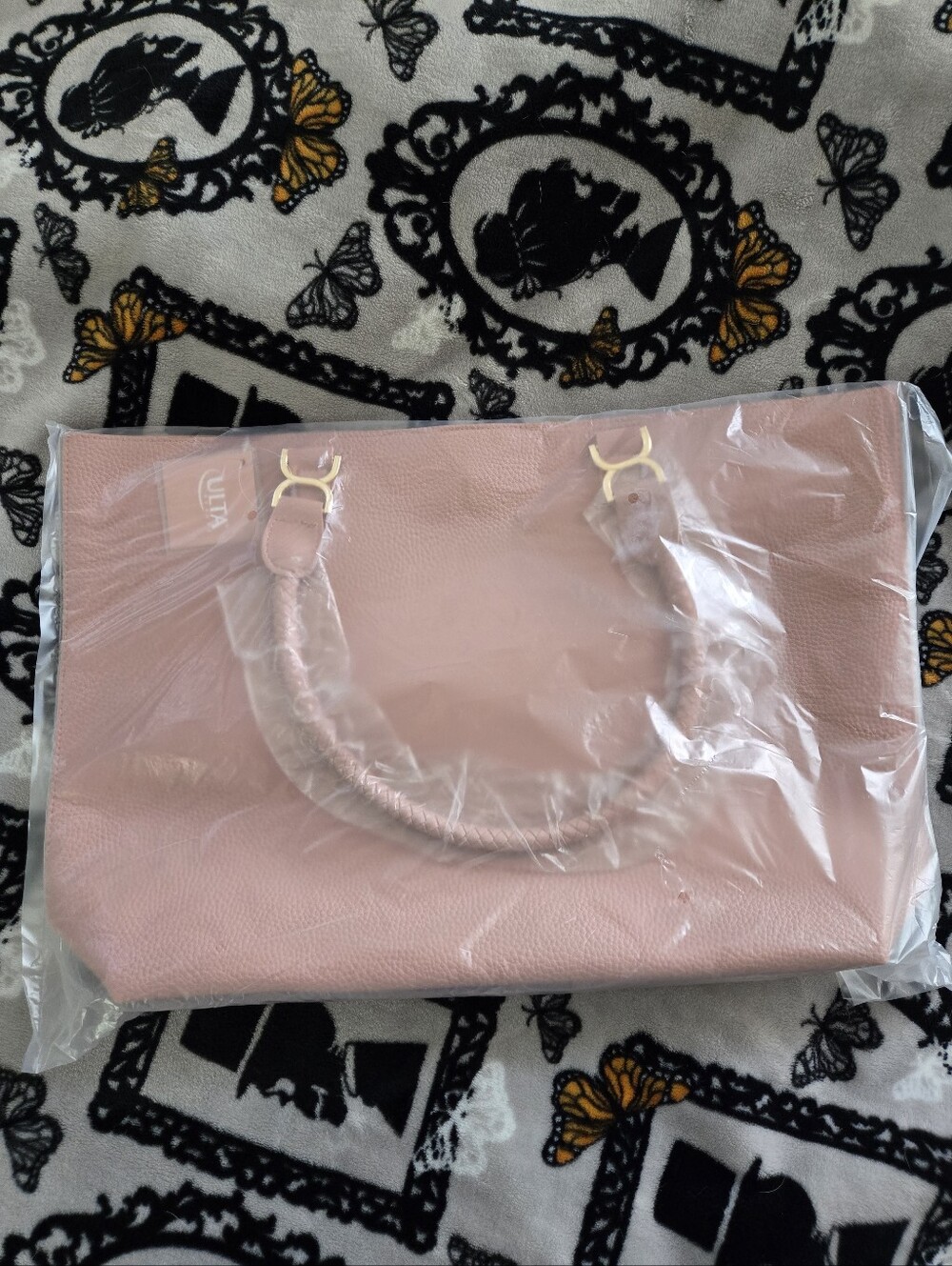 Ulta Beauty Pink Tote Bag with Gold Hardware